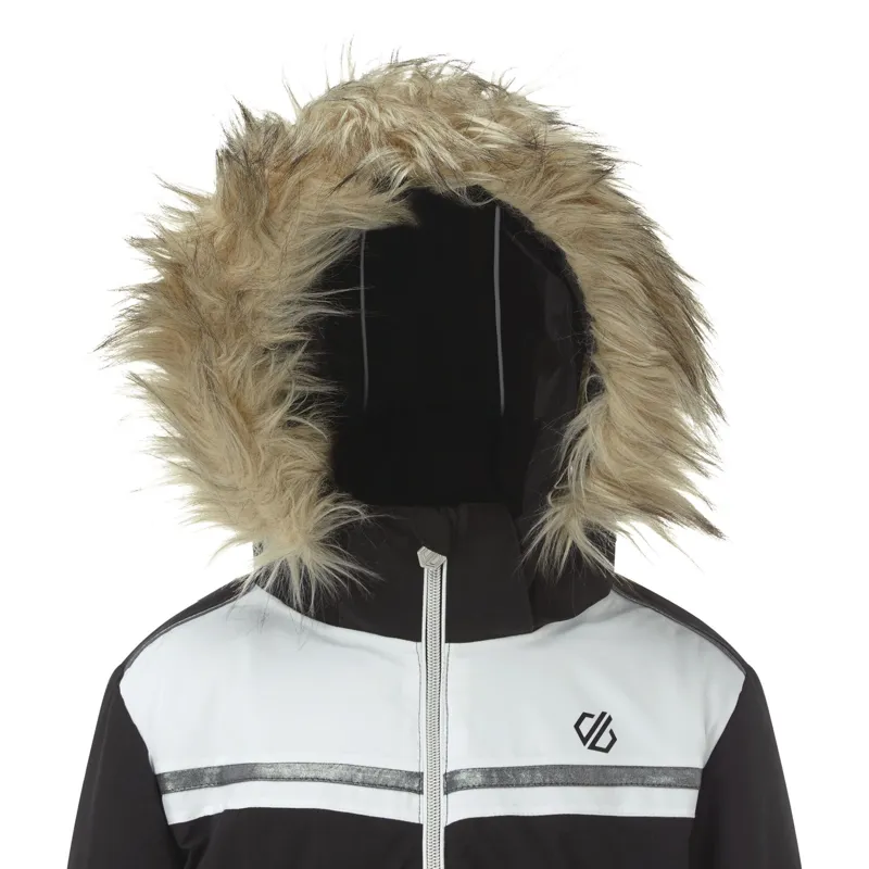 Dare2b Estimate Junior Girls Ski Jacket in Black White-3